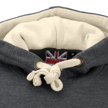 LE129CO Unisex London England Applique Embroidery Hoodie Charcoal