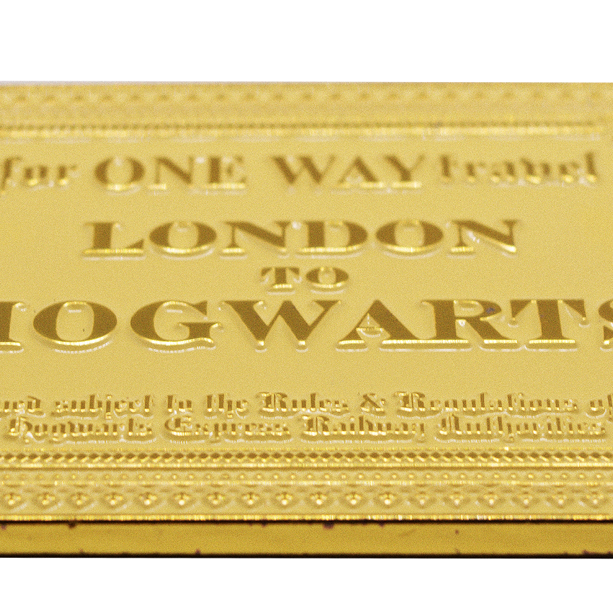 HPHW2107MAG Licensed Harry Potter Hogwarts Express Golden Ticket Fridge Magnet is made with shiny gold also for lockers