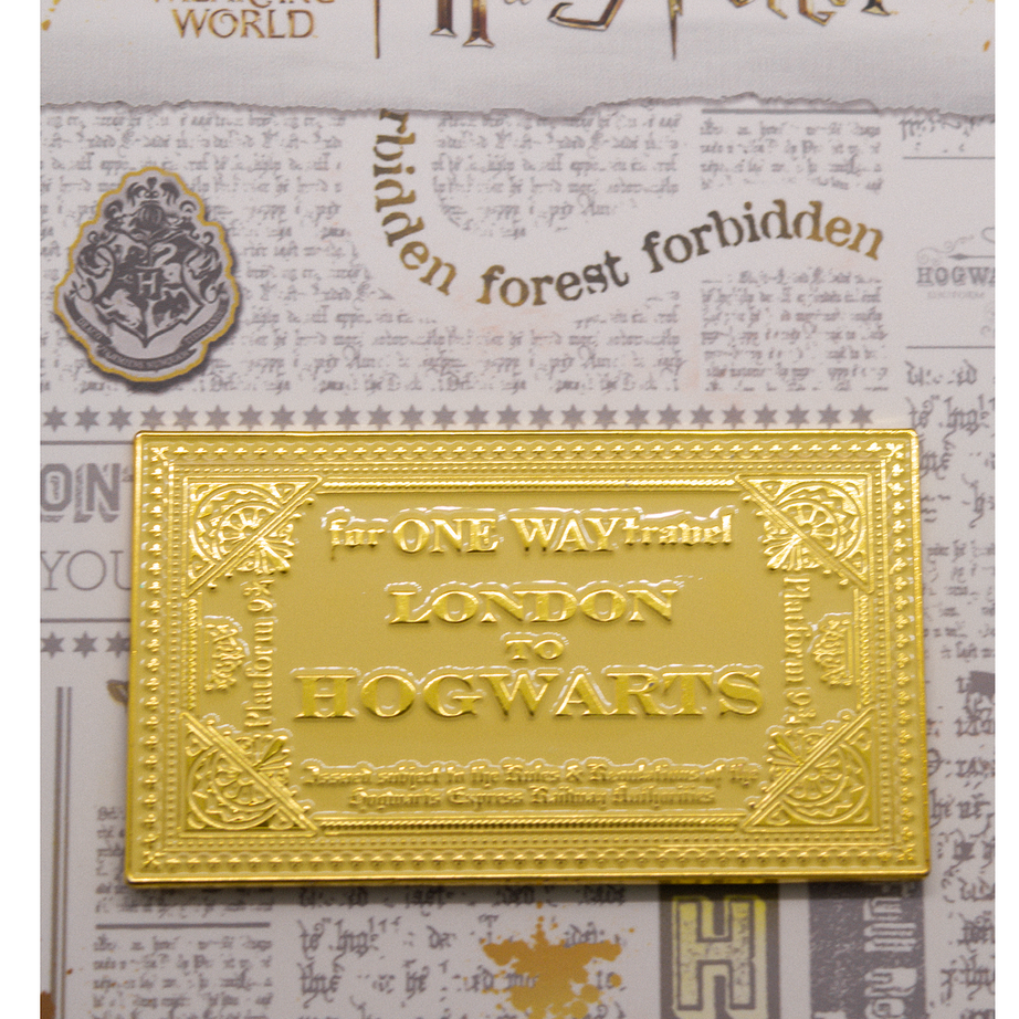 HPHW2107MAG Licensed Harry Potter Hogwarts Express Golden Ticket Fridge Magnet is made with shiny gold also for lockers