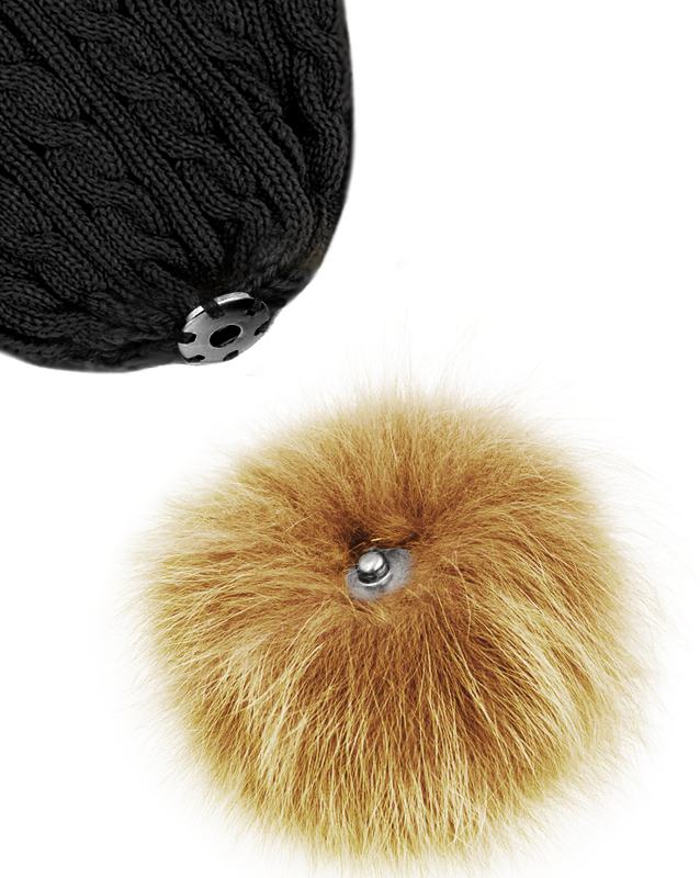 Licensed Unisex Harry Potter Hogwarts Cable Knit ski hat Beanie with Detachable Pom Pom, Suitable for Adults and Teens. Black