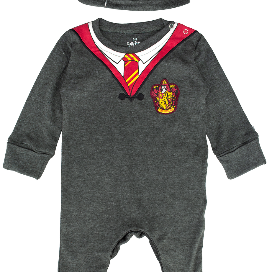 HPGRY003K Licensed Harry Potter Baby Romper Baby Grow with Hat