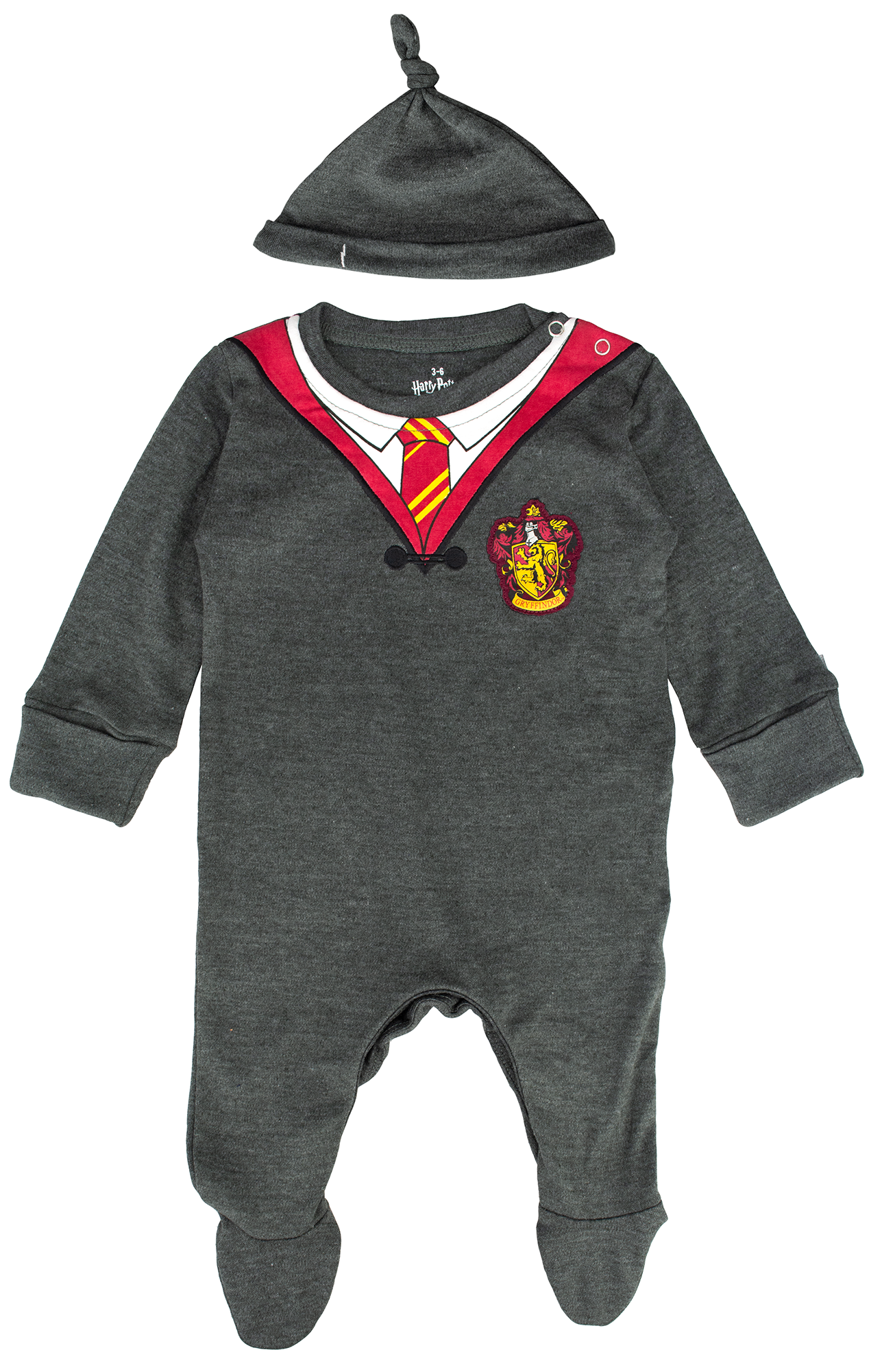 HPGRY003K Licensed Harry Potter Baby Romper Baby Grow with Hat