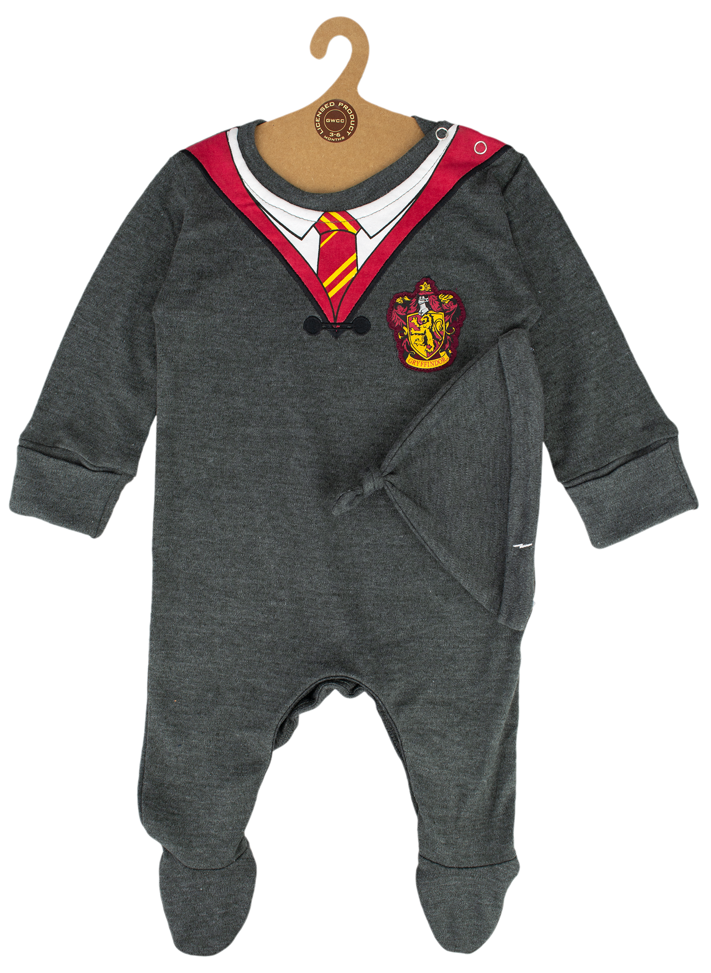 HPGRY003K Licensed Harry Potter Baby Romper Baby Grow with Hat