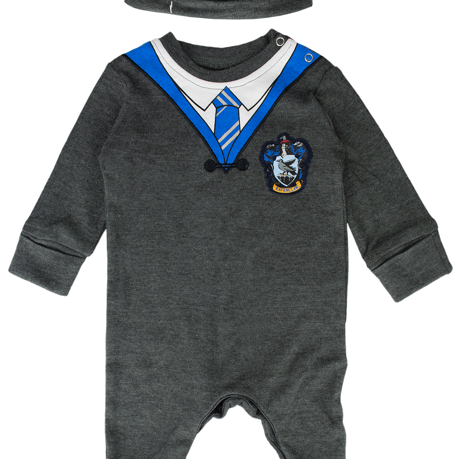 HPRVN003K Licensed Harry Potter Baby Romper Baby Grow with Hat Ravenclaw