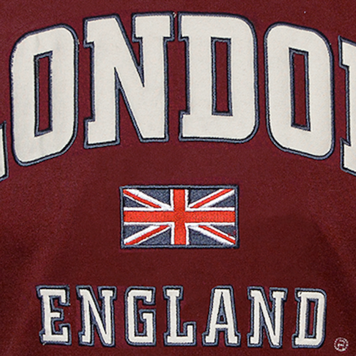 LE105M0 Unisex London England Applique Embroidery T-Shirt XS TO 2XL