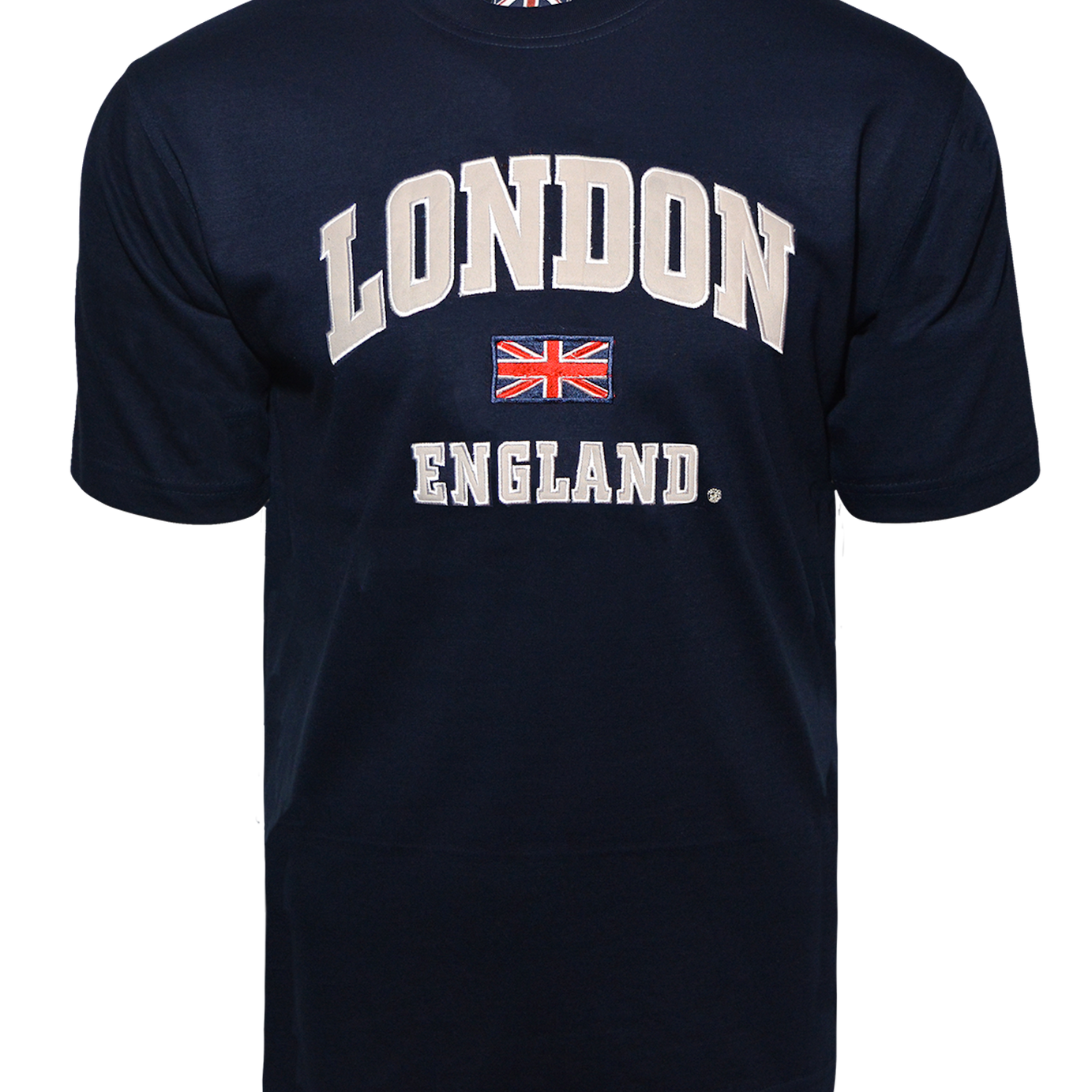 LE105NG Unisex London England Applique Embroidery T Shirt Navy XS TO 4XL