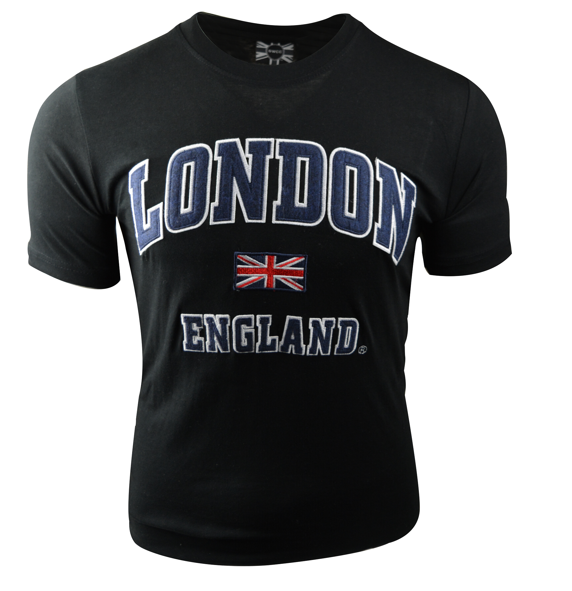 LE105NB Unisex London England Applique Embroidery Blac T Shirt XS to 4XL