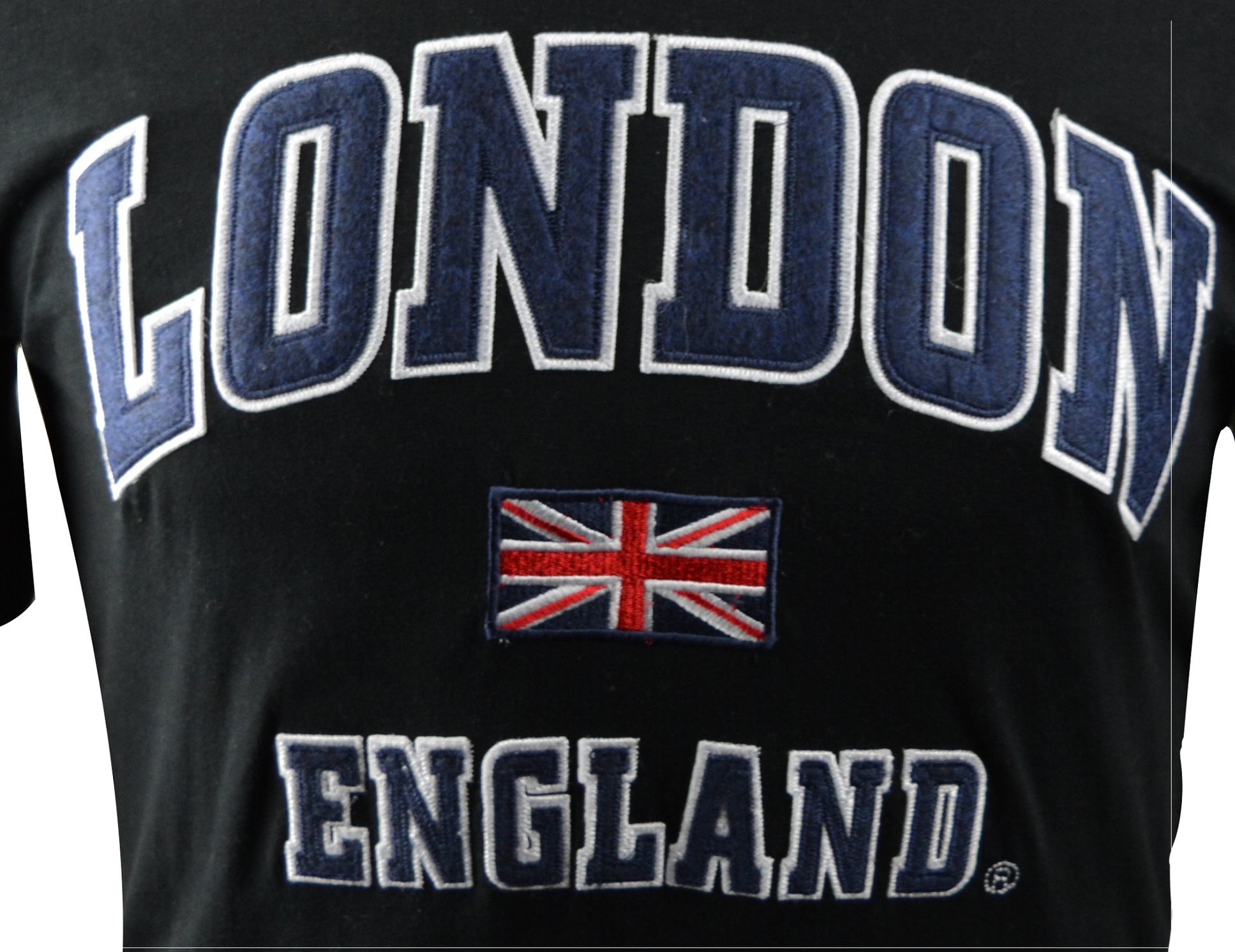 LE105NB Unisex London England Applique Embroidery Blac T Shirt XS to 4XL