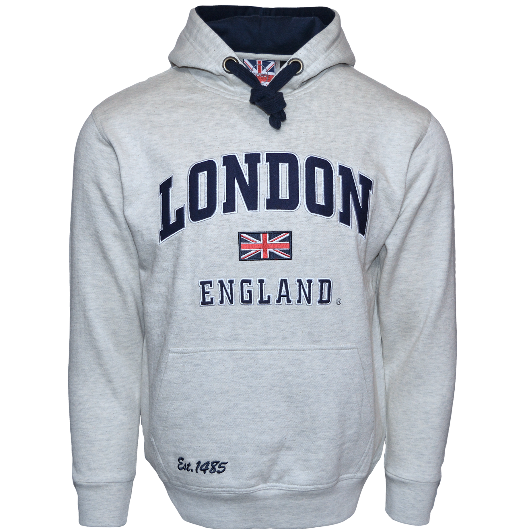 LE129GN Unisex London England Hoodie Grey Navy XS TO 4XL