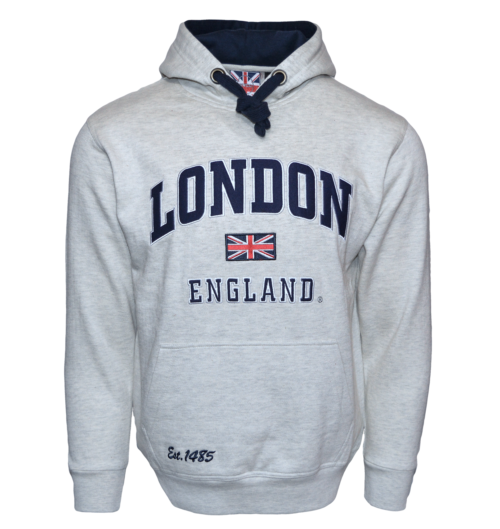 LE129GN Unisex London England Hoodie Grey Navy XS TO 4XL