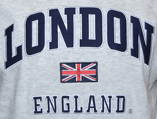 LE129GN Unisex London England Hoodie Grey Navy XS TO 4XL