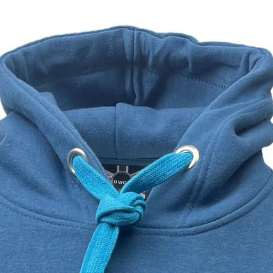 LE129PB Unisex London England Applique Embroidery Hoodie Petrol Blue XS TO 4XL