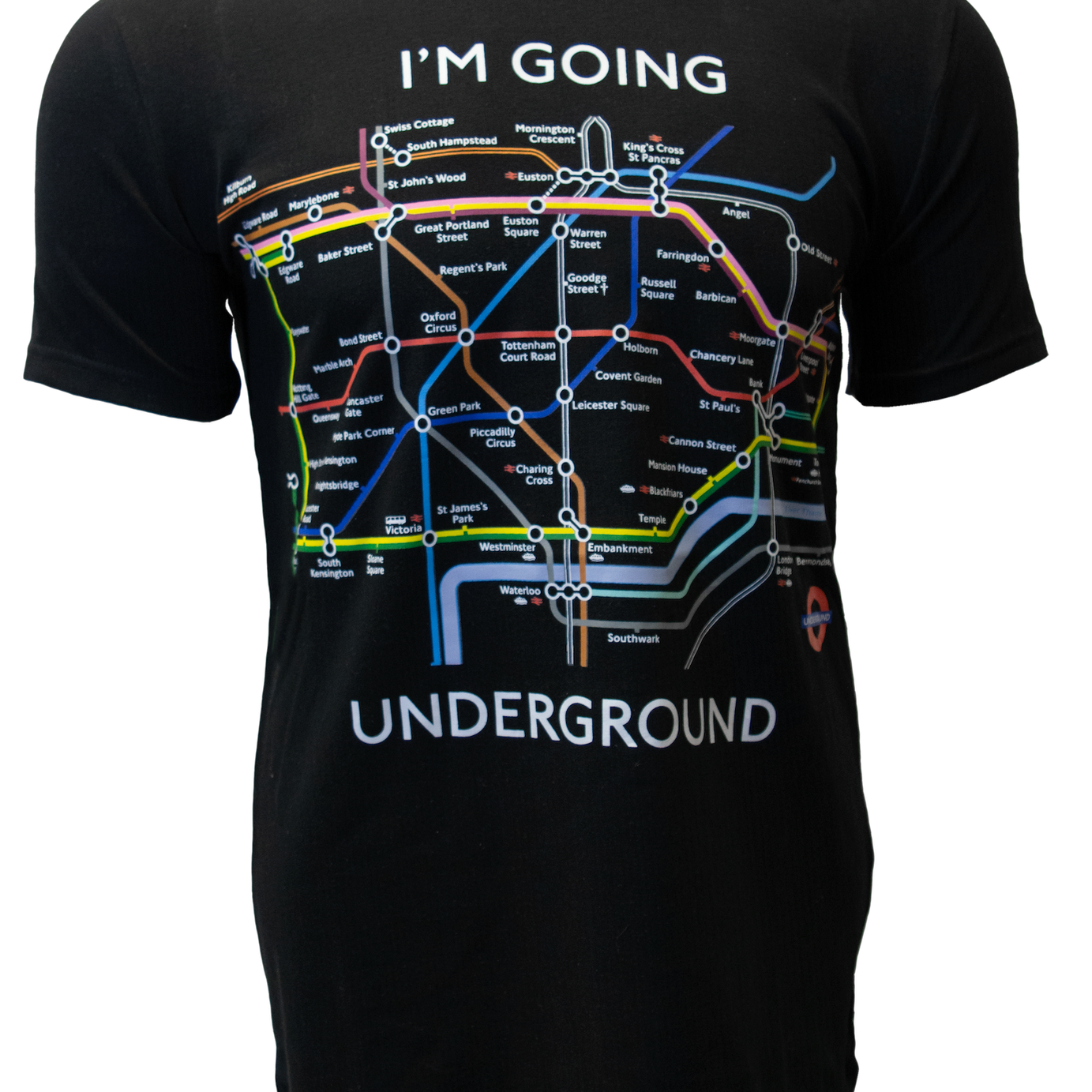 TFL104B Licensed Unisex London Undergound Tube Map T Shirt Black XS TO 4XL