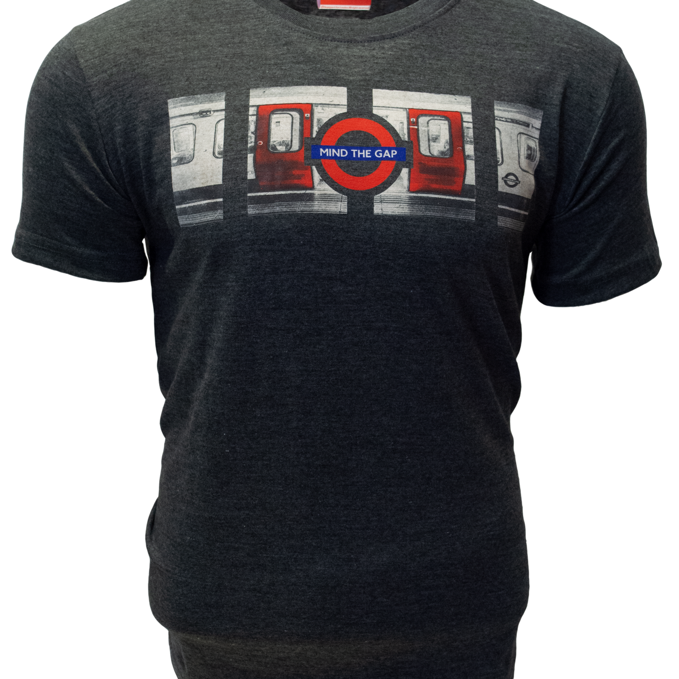 TFL106C Licensed Unisex Mind The Gap Underground T-Shirt Charcoal S TO XL