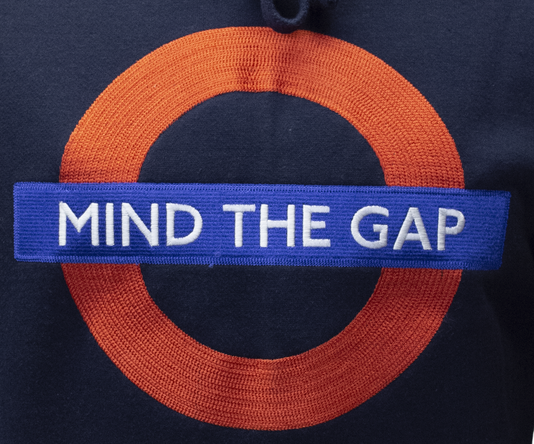 TFL129MTG Licensed Unisex Mind the Gap Applique Embroidery Navy XS TO 4XL