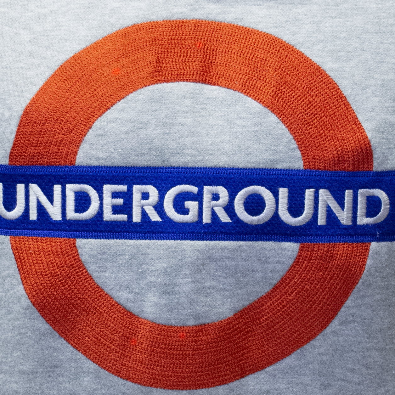 TFL129UND Licensed Unisex Underground London Applique Embroidery Grey XS TO 4XL