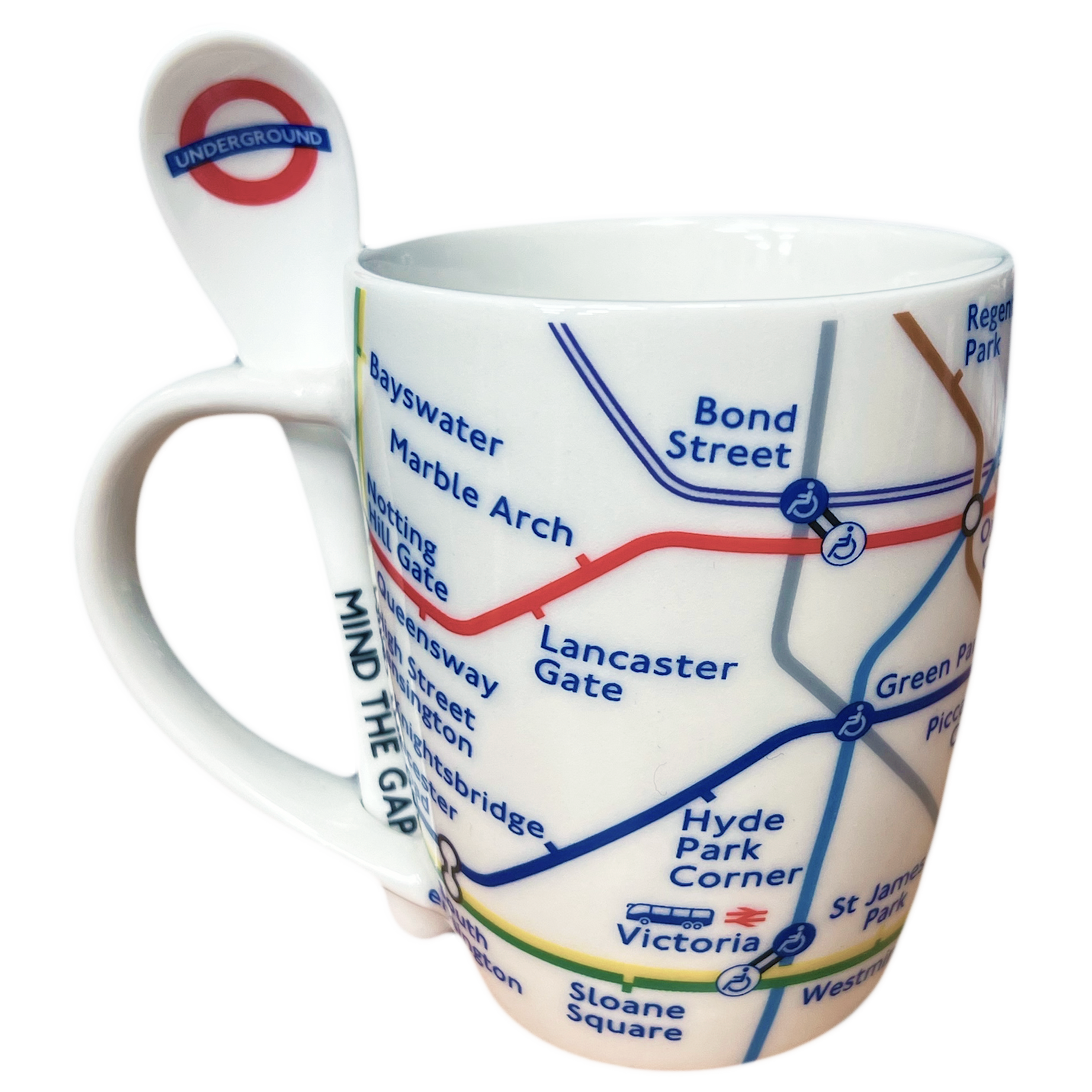 TFL4006 White Map Spoon Mug