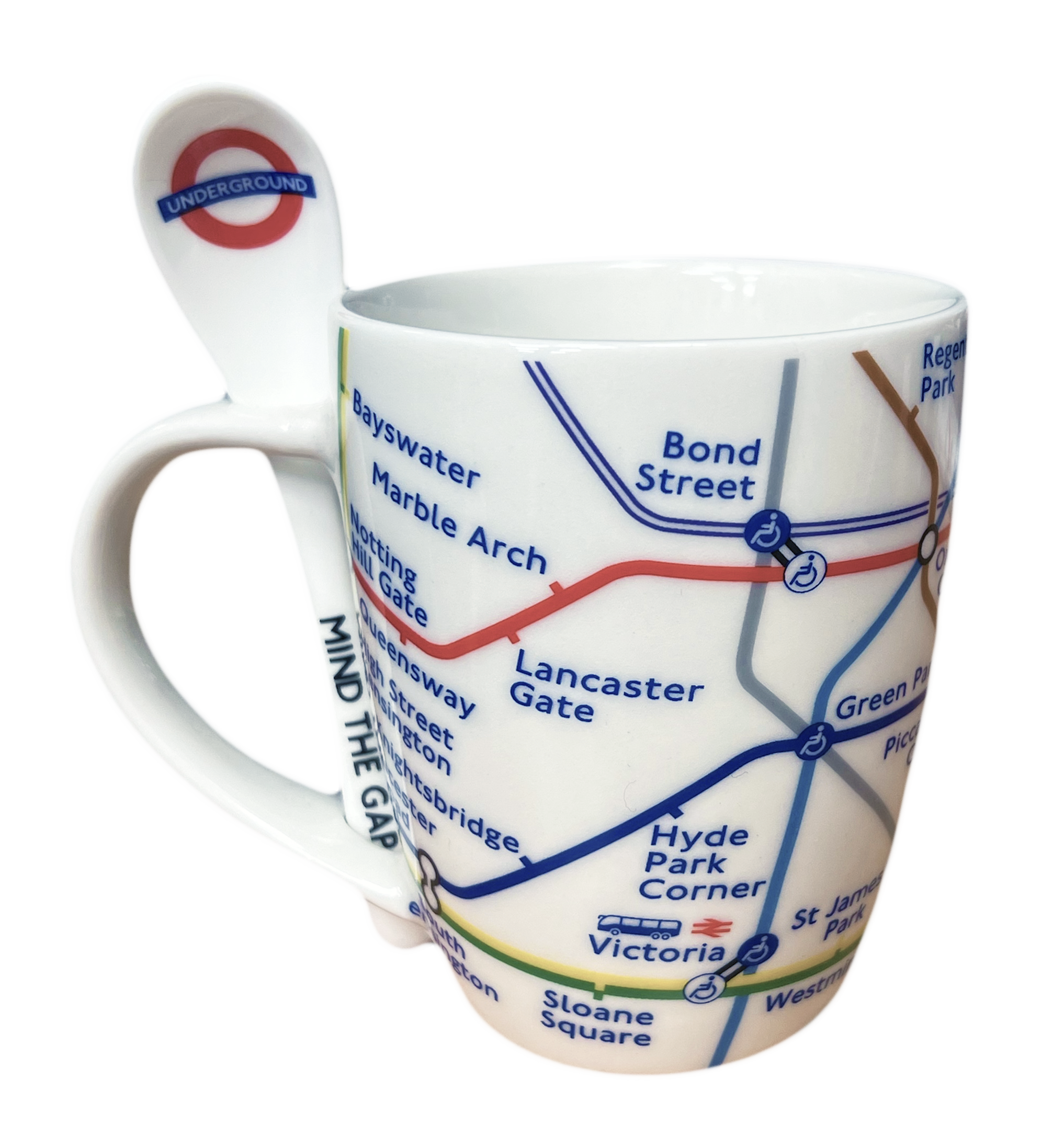 TFL4006 White Map Spoon Mug