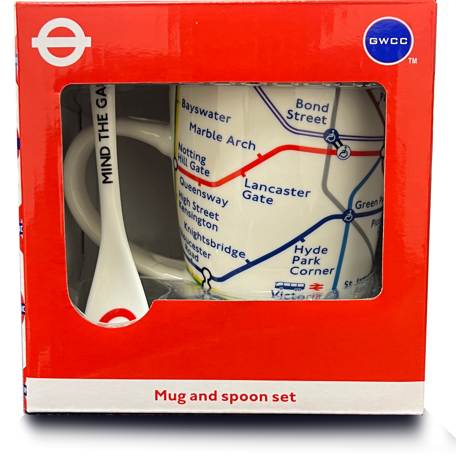 TFL4006 White Map Spoon Mug