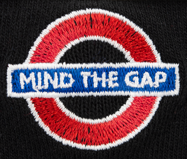 TFL6303 Licensed Unisex Mind the Gap Roundel Embroidery Sock