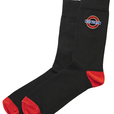 TFL6303 Licensed Unisex Mind the Gap Roundel Embroidery Sock