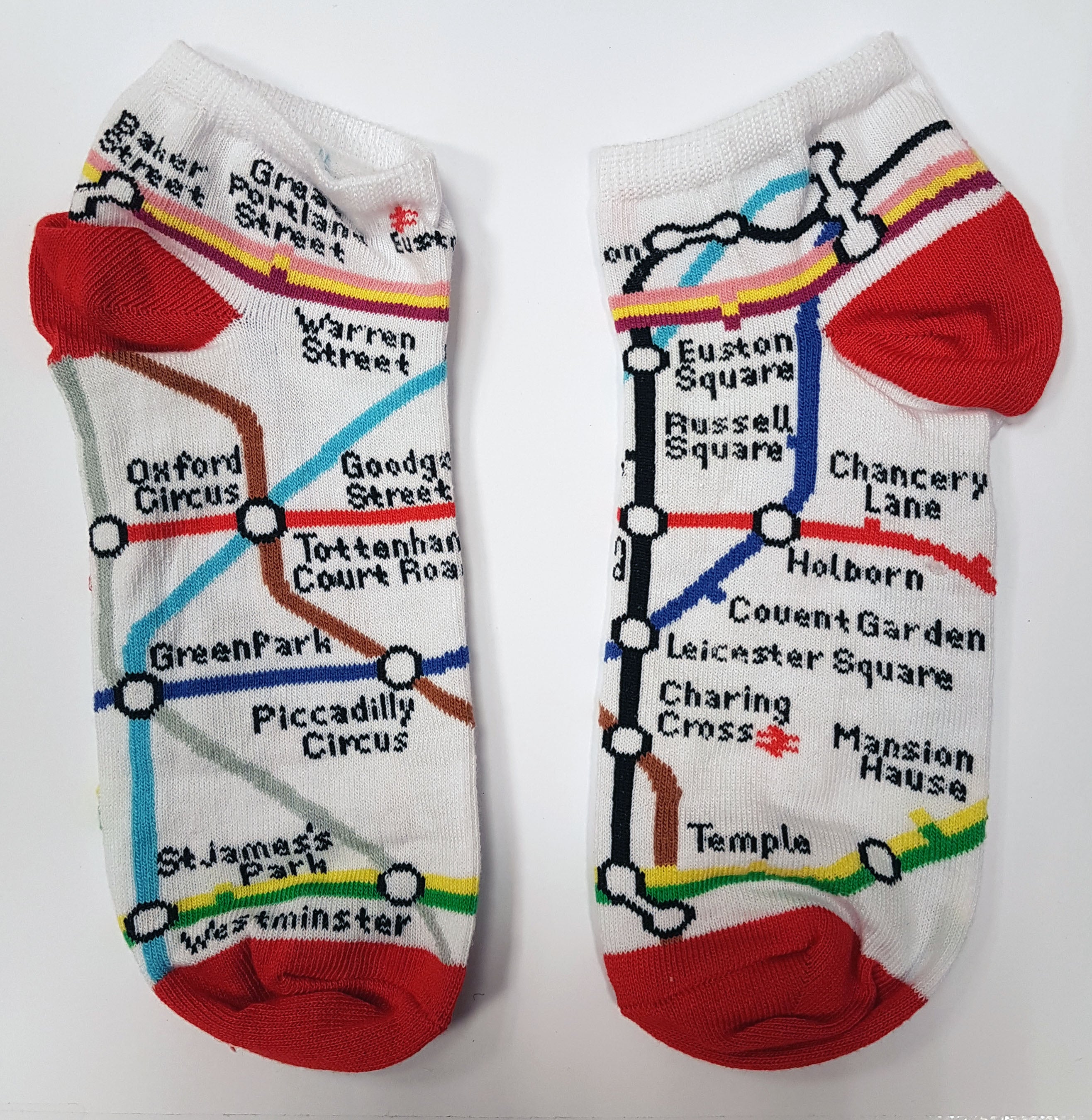 TFL6310 Licensed London Underground Tube Map Trainer Socks Ladies